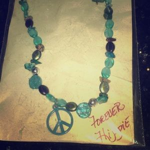 Handmade peace necklace and earrings